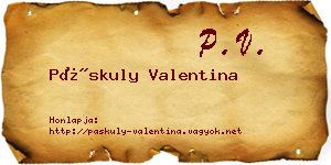 Páskuly Valentina névjegykártya